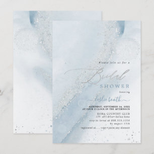 Invitación PixDezines Dusty Blue Alcohol+Tinta Despedida de S