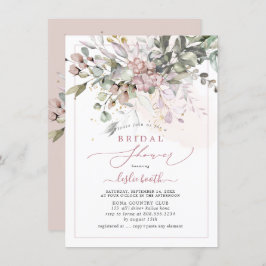 Invitación PixDezines Dusty Gum Rosa Eucalyptus Ducha Bridal