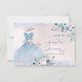 Invitación PixDezines Dusty Pink Blue Peonies RSVP