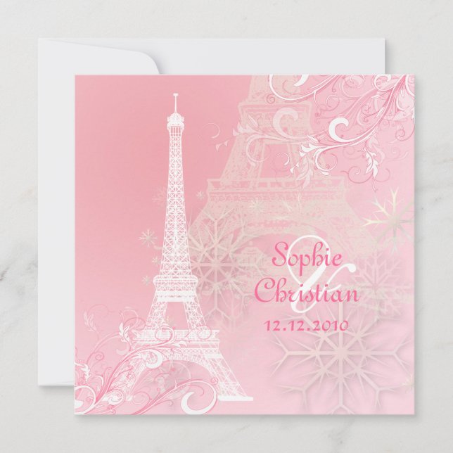 Invitación PixDezines EIFFEL TOWER INVITATIONS/DIY BACKGROUND (Anverso)