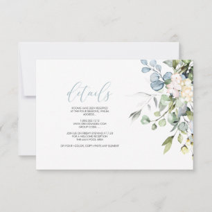 Invitación PixDezines Elegant Blue Gum Eucalyptus DETAILS