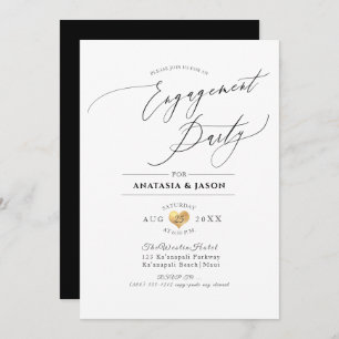 Invitación PixDezines Elegant Luxe Caligraphy Engagement