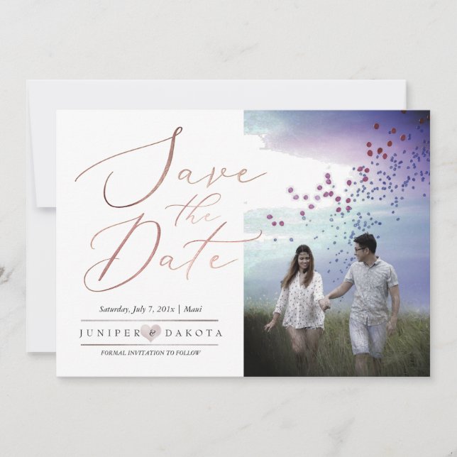 Invitación PixDezines Elegant Rosa Gold (Anverso)