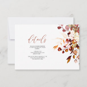 Invitación PixDezines Elegant Rustic Fall Eucalyptus DETAILS