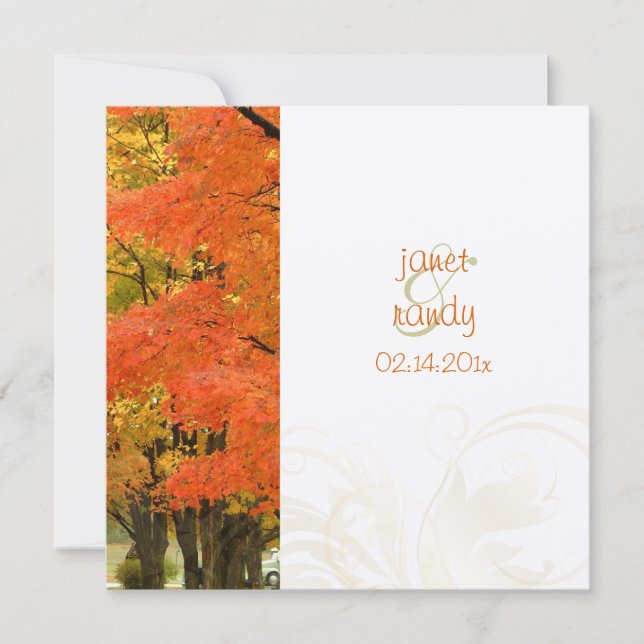 Invitación PixDezines en el bosque, bodas de otoño/eventos DI (Anverso)