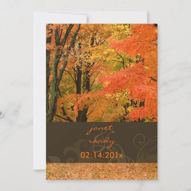 Invitación PixDezines en el bosque, casamientos de otoño/even (Anverso)