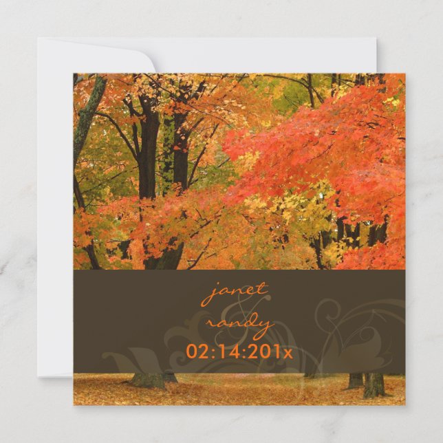 Invitación PixDezines en el bosque, FALL WEDDING/DIY events (Anverso)