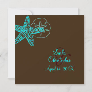 Invitación ¡PixDezines Estrella de mar/Boda en la playa/Color