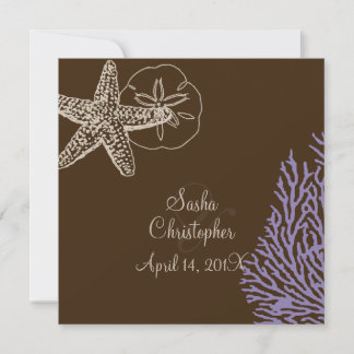 Invitación PixDezines estrella de mar/coral púrpura