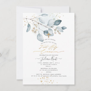 Invitación PixDezines Eucalipto Blue Gum Primera Comunión