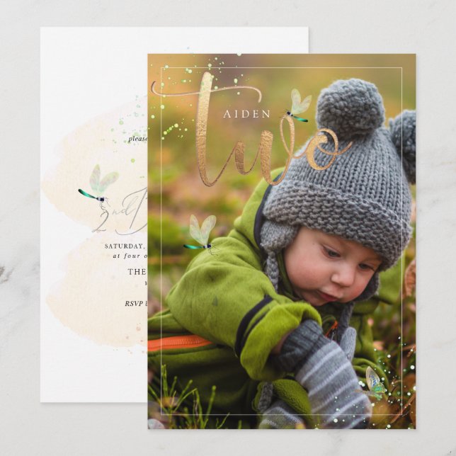 Invitación PixDezines Explorando la Naturaleza, Dragonflies 2 (Anverso / Reverso)