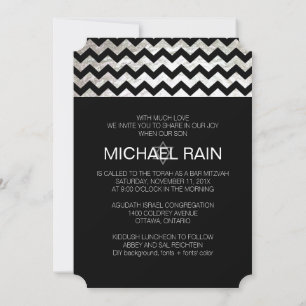 Invitación PixDezines falso foil/chevron bar mitzvah