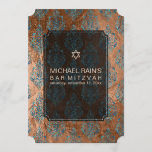 Invitación PixDezines falso foil/tunis damasco bar mitzvah