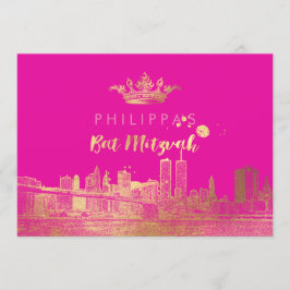 Invitación PixDezines Falso Oro NYC/Mitzvah/DIYcolor