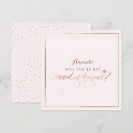 Invitación PixDezines Falso Oro Rosa ¿Serás mi Dama de Honor?