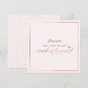 Invitación PixDezines Falso Oro Rosa ¿Serás mi Dama de Honor?