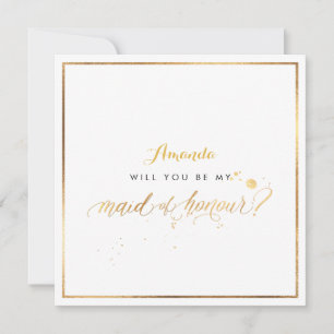 Invitación PixDezines Falso Oro ¿Serás la Dama de Honor?