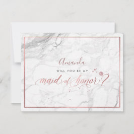 Invitación PixDezines Falso Rosa Dorado ¿Serás mi Dama de Hon