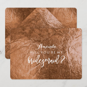 Invitación PixDezines Faux Copper serás... Bridesmaid