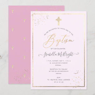 Invitación PixDezines Faux Gold DIY Color Baptism