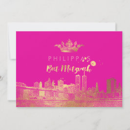 Invitación PixDezines Faux Gold NYC/Mitzvah/DIYcolor