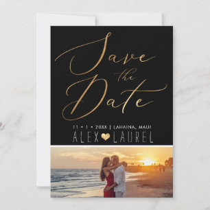 Invitación PixDezines Faux Gold Save the Date