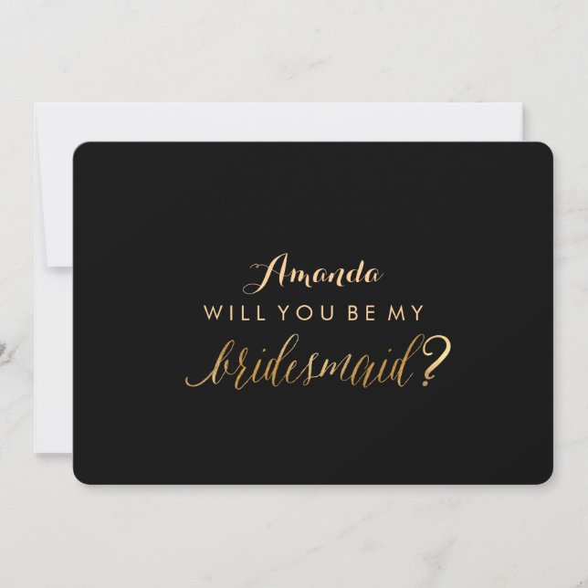 Invitación PixDezines Faux Gold Serás mi dama de honor (Anverso)