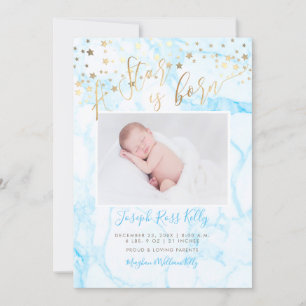 Invitación PixDezines Faux Gold Stars, Nace una estrella