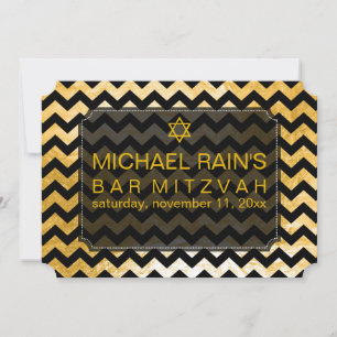 Invitación PixDezines faux Relieve metalizado/chevron bar mit