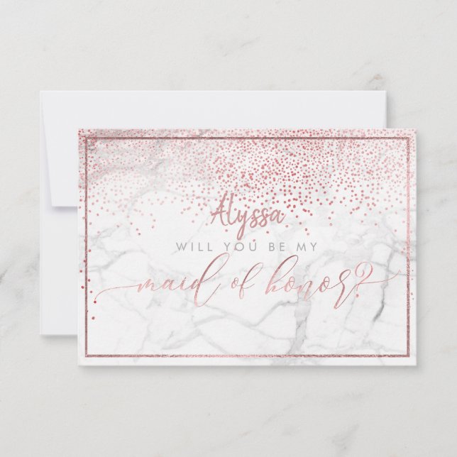 Invitación PixDezines Faux Rosa Gold (Anverso)
