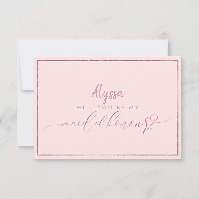 Invitación PixDezines Faux Rosa Gold (Anverso)