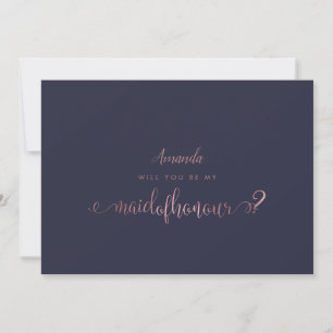 Invitación PixDezines Faux Rosa Gold Maid of Honor
