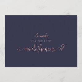 Invitación PixDezines Faux Rosa Gold Maid of Honor