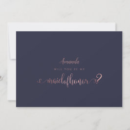 Invitación PixDezines Faux Rosa Gold Maid of Honor