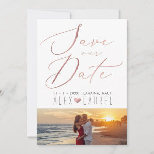 Invitación PixDezines Faux Rosa Gold Save the Date
