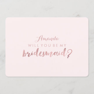 Invitación PixDezines Faux Rosa Gold Serás. Bridesmaid