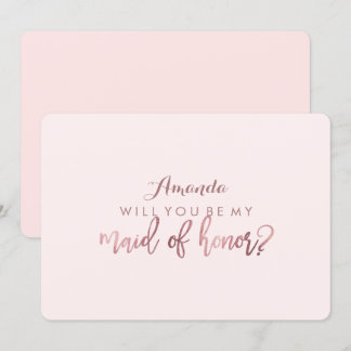 Invitación PixDezines Faux Rosa Gold Serás... Maid
