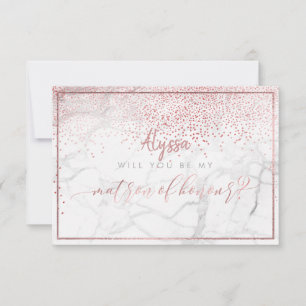 Invitación PixDezines Faux Rosa Gold Serás Matron