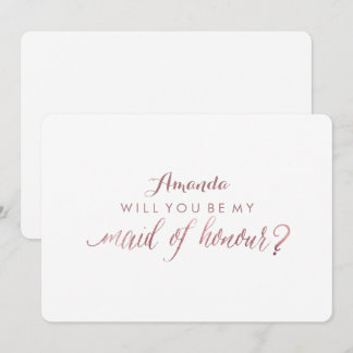 Invitación PixDezines Faux Rosa Gold Serás Mi Mujer.