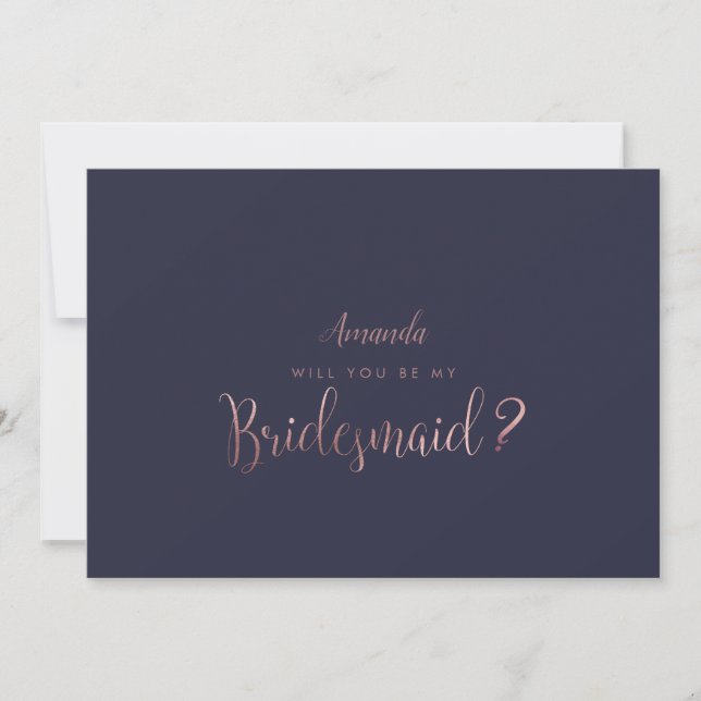 Invitación PixDezines Faux Rosa Gold Serás... Novia (Anverso)