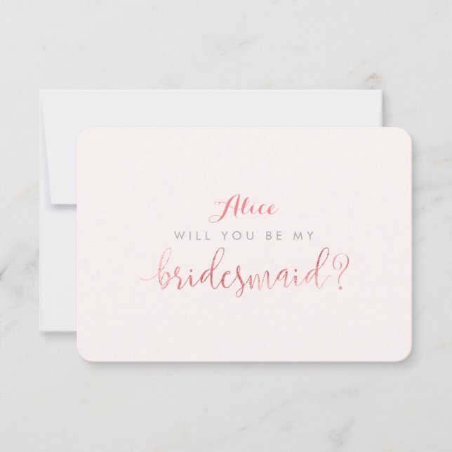 Invitación PixDezines Faux Rosa Gold Serás... Novia (Anverso)