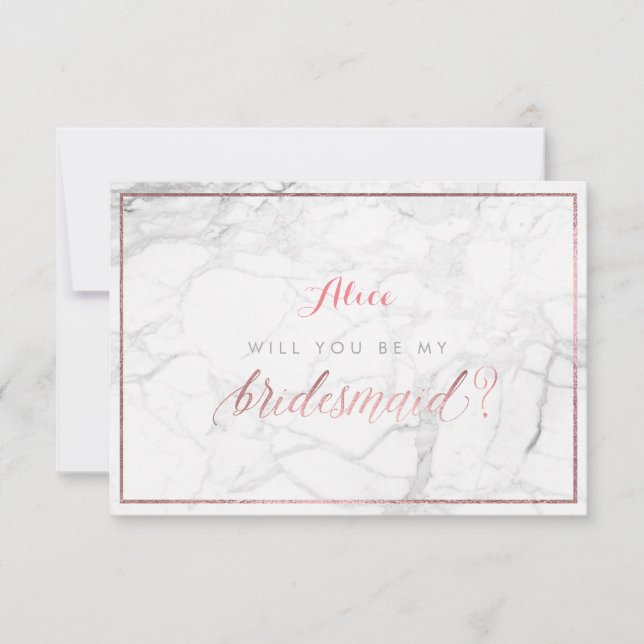 Invitación PixDezines Faux Rosa Gold Serás... Novia (Anverso)