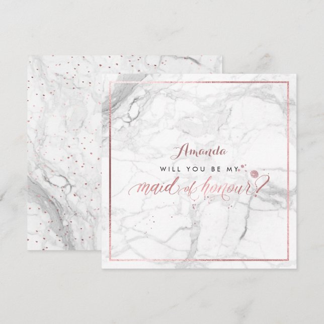 Invitación PixDezines Faux Rosa Gold ¿Te sentirás honrado? (Anverso / Reverso)