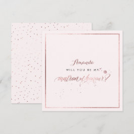 Invitación PixDezines Faux Rosa Gold Will You Matron Honor