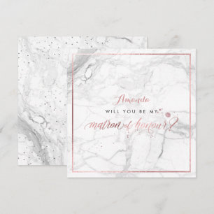 Invitación PixDezines Faux Rosa Oro Matrón de Honor