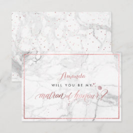 Invitación PixDezines Faux Rosa Oro Matrón de Honor