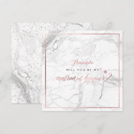 Invitación PixDezines Faux Rosa Oro Matrón de Honor