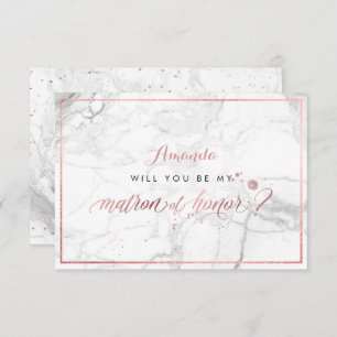 Invitación PixDezines Faux Rosa Oro Matrón de Honor