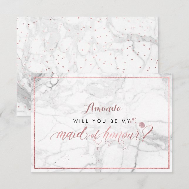 Invitación PixDezines Faux Rosa Oro te dará honor (Anverso / Reverso)