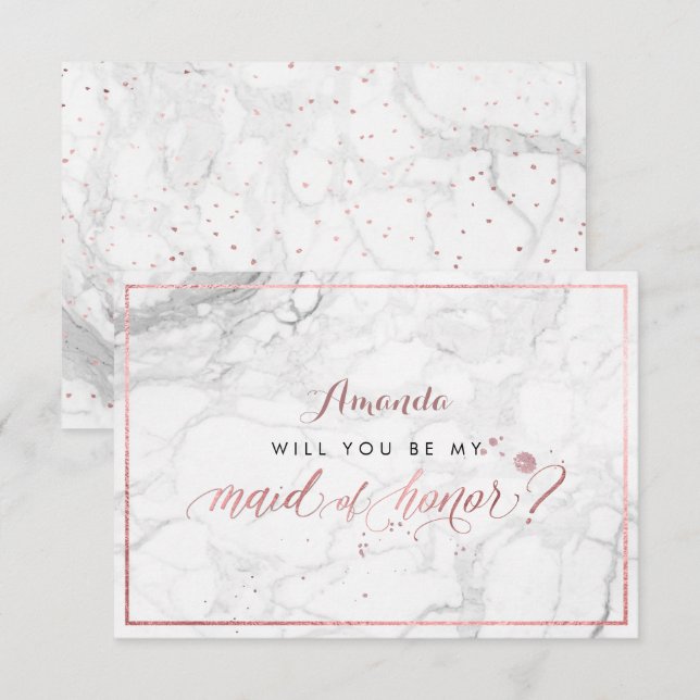 Invitación PixDezines Faux Rosa Oro te dará honor (Anverso / Reverso)